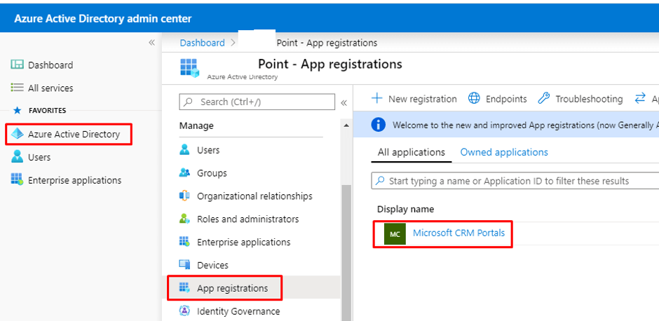 Azure active directory admin center